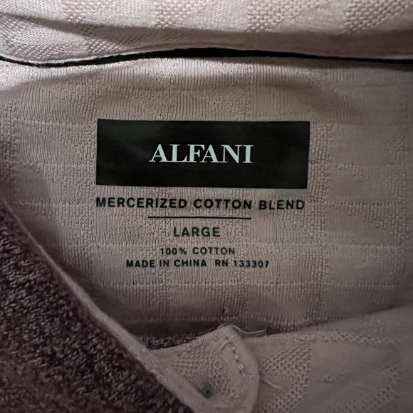 NWT Alfani Polo Shirt Men’s Pink 100% Cotton Size Large - Picture 2 of 3